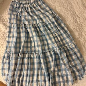 Blue and White Gingham Women's Skirt